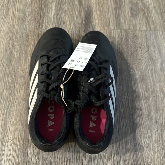 Adidas COPA Pure 1 FG J Soccer Cleats HQ8887  BLACK calf Leather Size 6 M /7.5 W